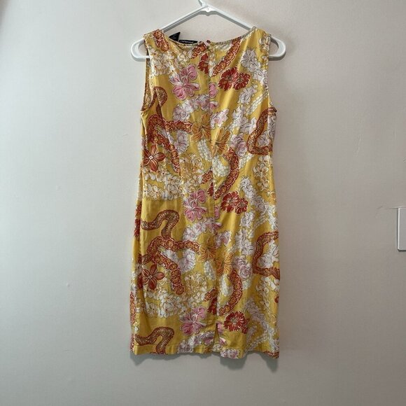 Pataloha Patagonia Vintage 2001 Yellow Floral Tank Dress Size 10 - Picture 4 of 6